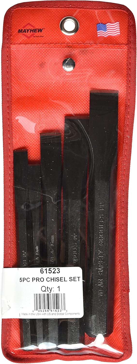 Mayhew Tools 61523 Cold Chisel Set, 5-Piece, Black Oxide Finish
