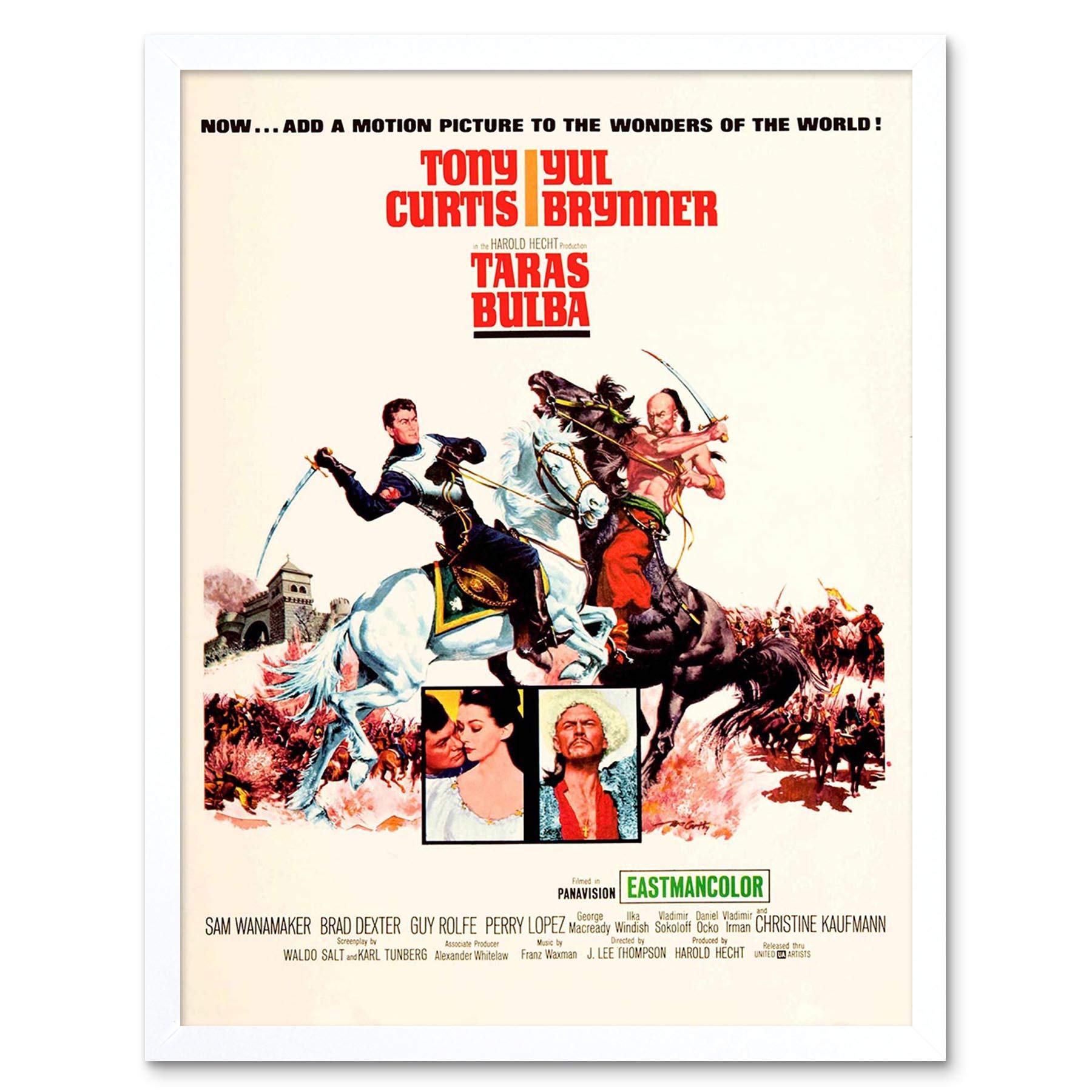 Wee Blue Coo Movie Film Taras Bulba Curtis Brynner War Drama Adventure USA Art Print Framed Poster Wall Decor 12X16 Inch