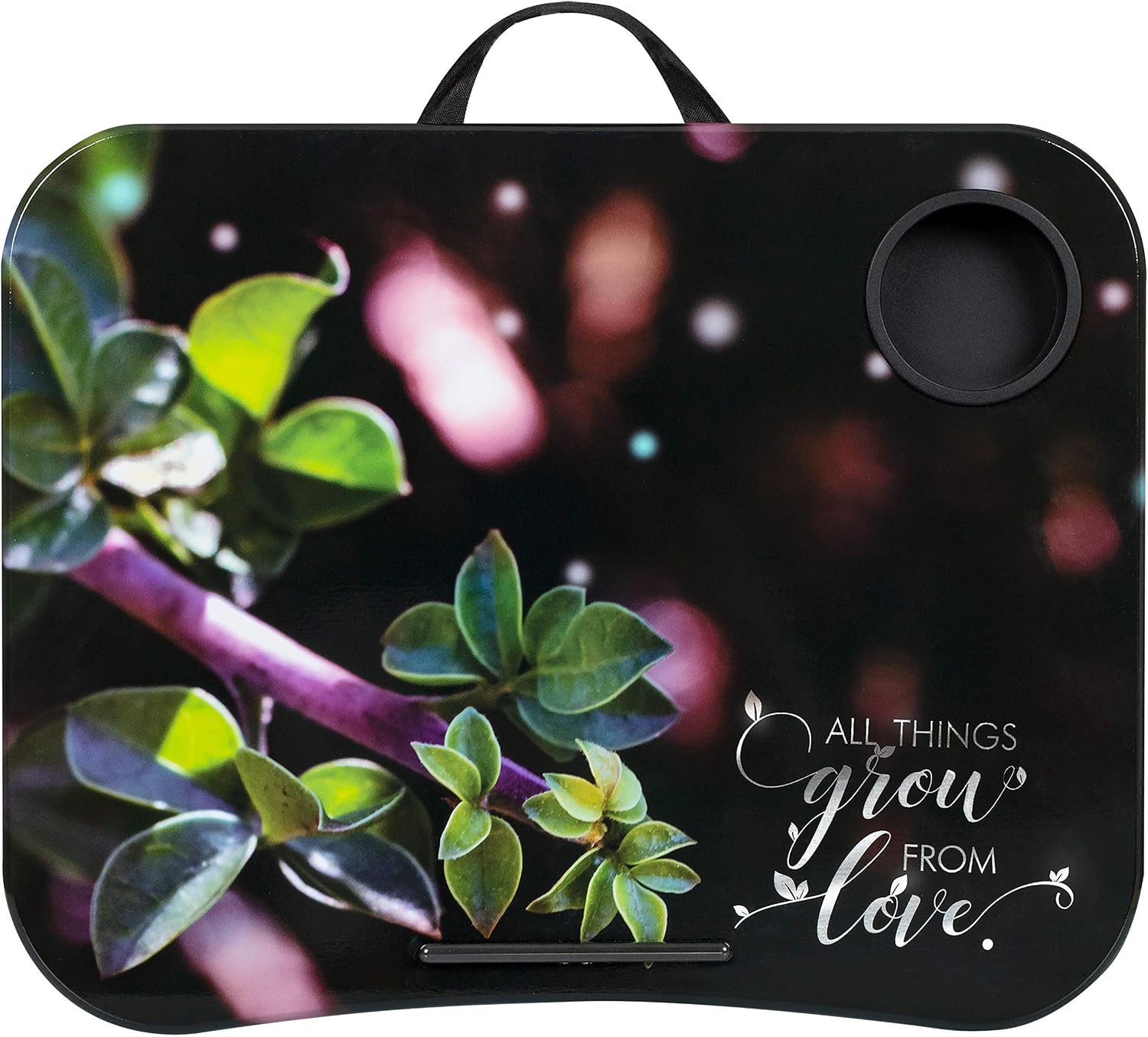 LapGear Cup Holder Lap Desk with Device Ledge - All Love - Fits up to 15.6 Inch Laptops - Style No. 46306