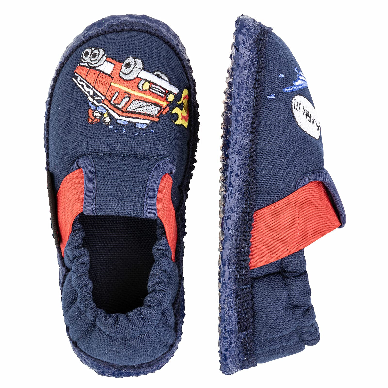 Giesswein Pantofole per bambini - Scarpe da casa bimbi in cotone morbido, blu scuro