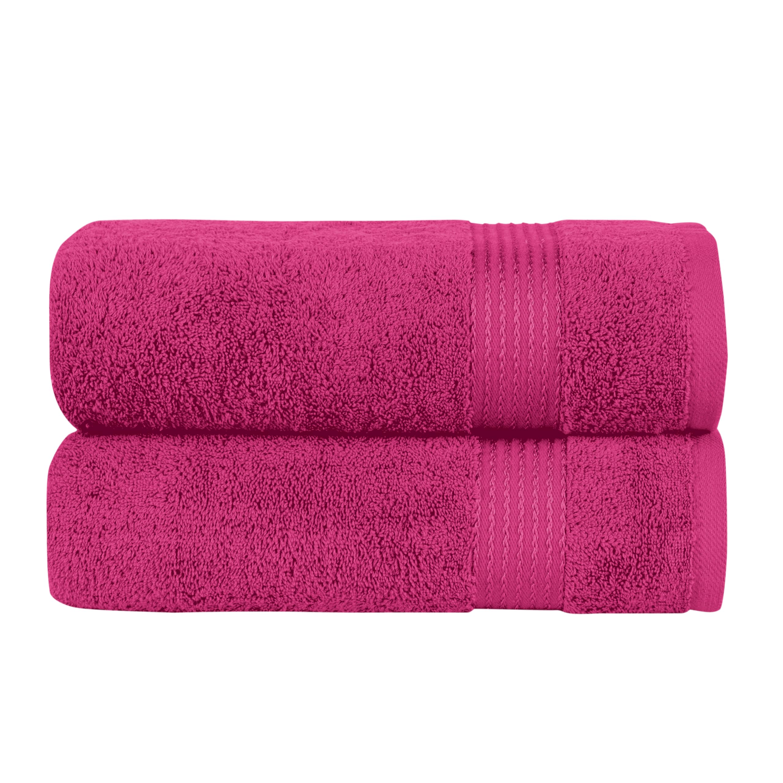 Serviette de bain coton turc rose drap douche absorbant doux 137x68 cm x2