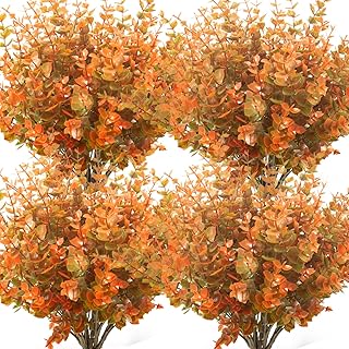 10 Bundle Artificial Fall Boxwood No Fade Faux Autumn Plants