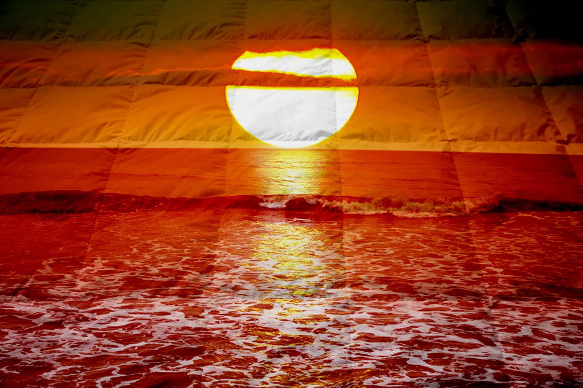 IlGruppone Trapuntino Matrimoniale Stampa Digitale Primavera Autunno Copriletto Coperta Leggera Trapunta Primaverile Due Piazze - Dis7Sunset