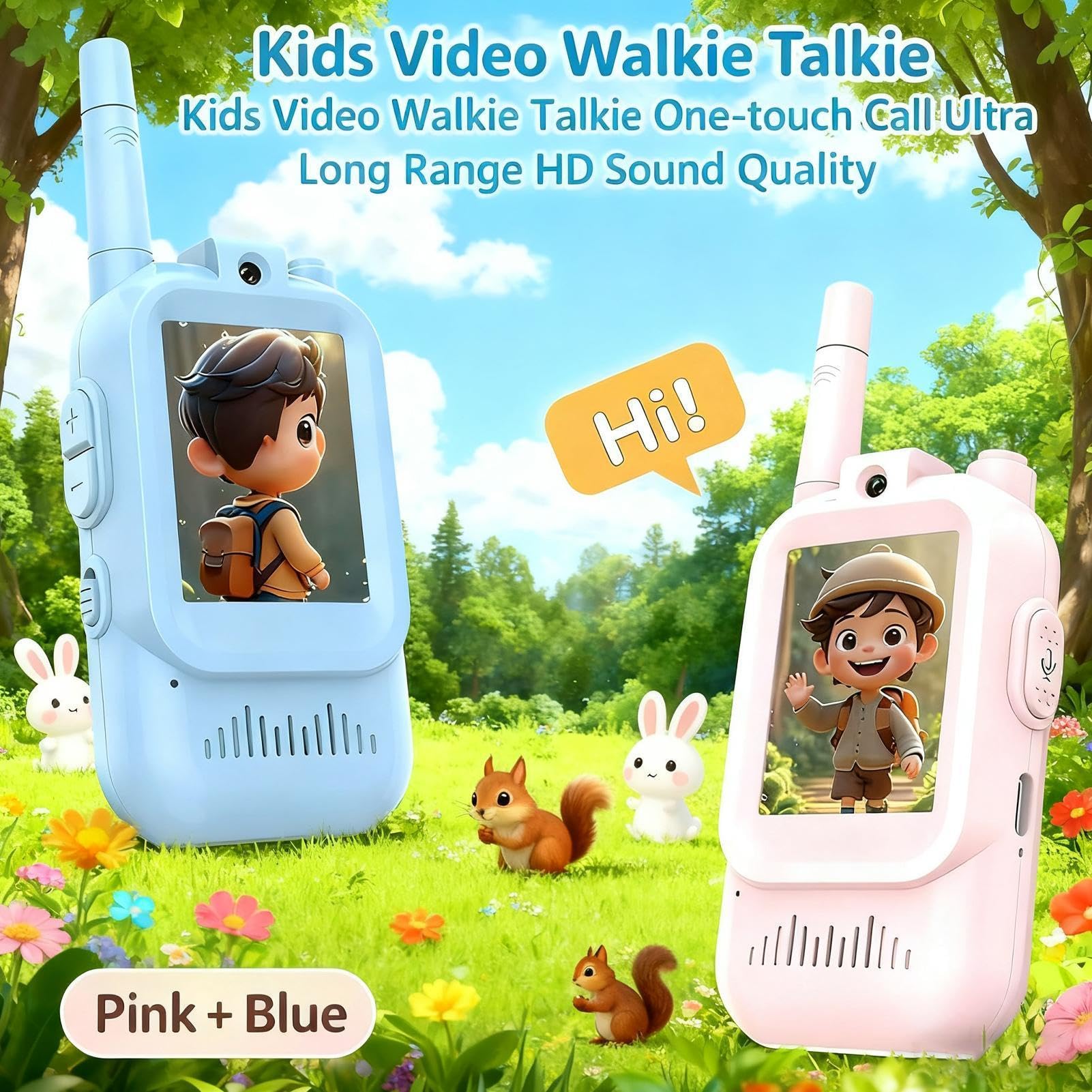 Walkie Talkies De Video para Niños Intercomunicador De Largo Alcance con