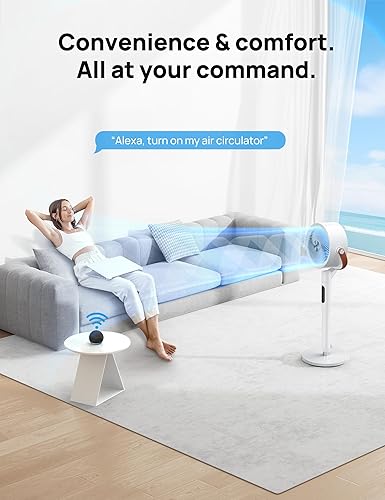 Miniatura 6 de Dreo - Ventilador de pie oscilante inteligente de 120 + 105, control de Wi-Fivoz, ventilador silencioso de 100 pies, motor de CC, 43 pulgadas, 6