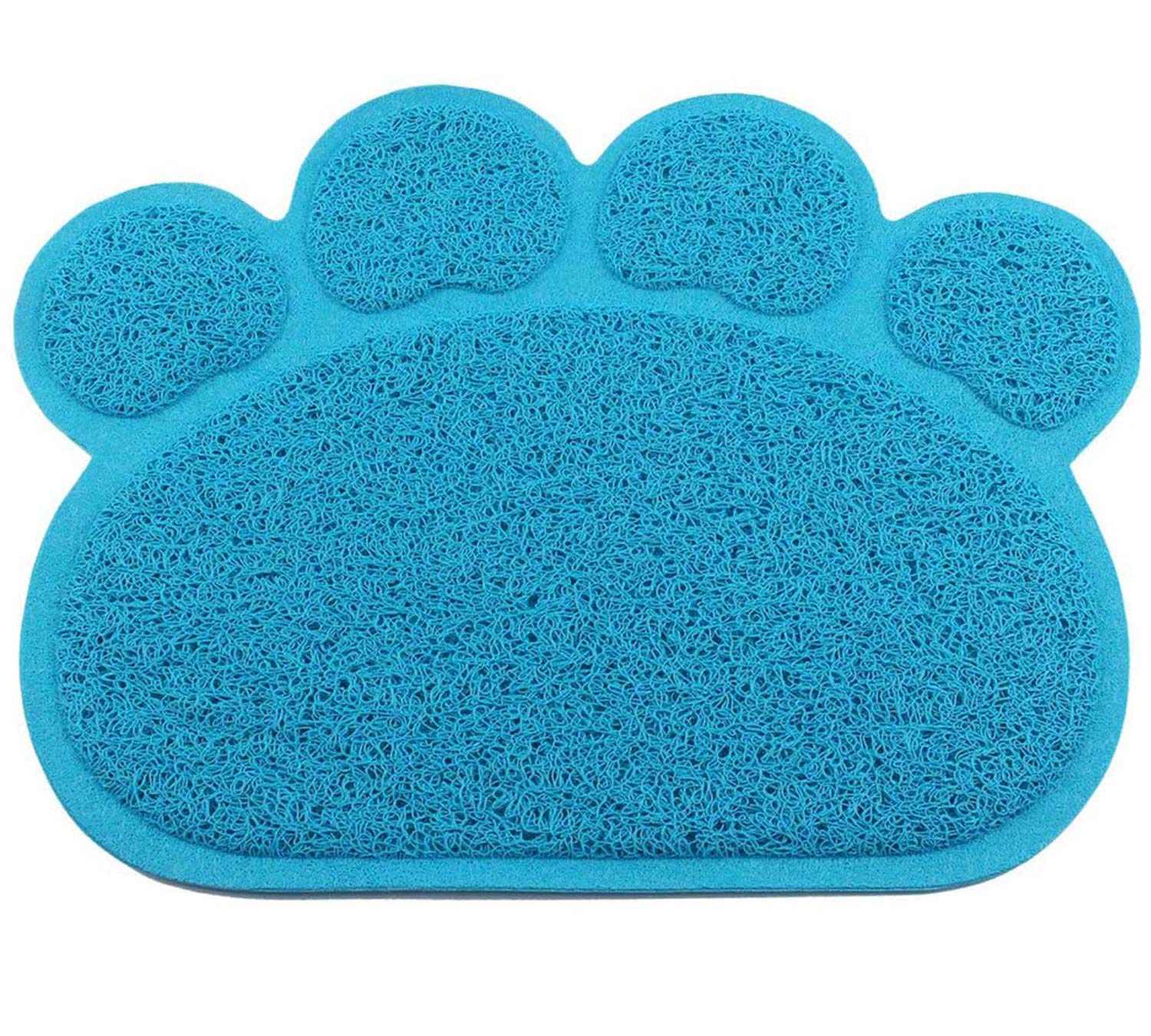 Lakobos Cat Litter Tray Mat, Pet Food Mat, Durable, Easy to Clean, Soft, Fits Under Litter Box, Pet Mat for Kitty Dog Small Animals, Pet Feeding Tray For Cats Dogs (Blue)