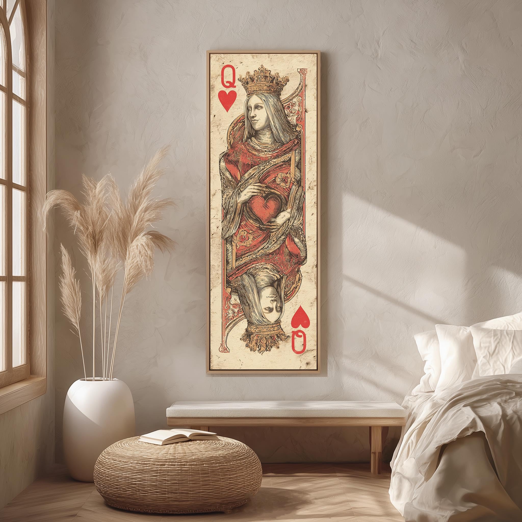 Toile de décoration verticale affiche vintage Cœurs style shabby chic - 8