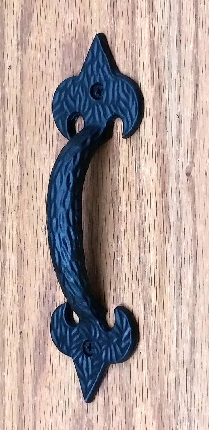 Fleur de Lis Door Pull Handle Gate Pull (7" Size)