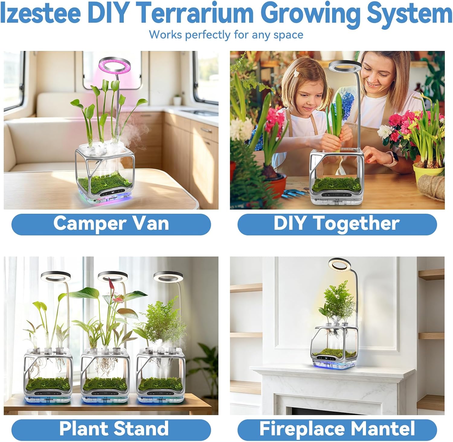 Aeroponics Growing System DIY Kit with Plant Grow Light for Indoor Plants