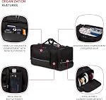 SWISSGEAR Apex Duffle Bag Travel and Gym Duffle Bag with Bungee-Cord System, Black Dobby, 28-Inch