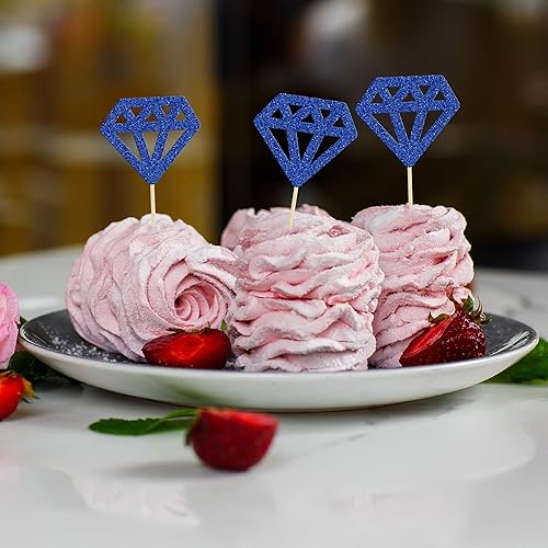 Miniatura 6 de Gyufise 36 piezas de adornos de diamantes con purpurina para cupcakes para despedida de soltera, compromiso, boda, aniversario, fiesta de