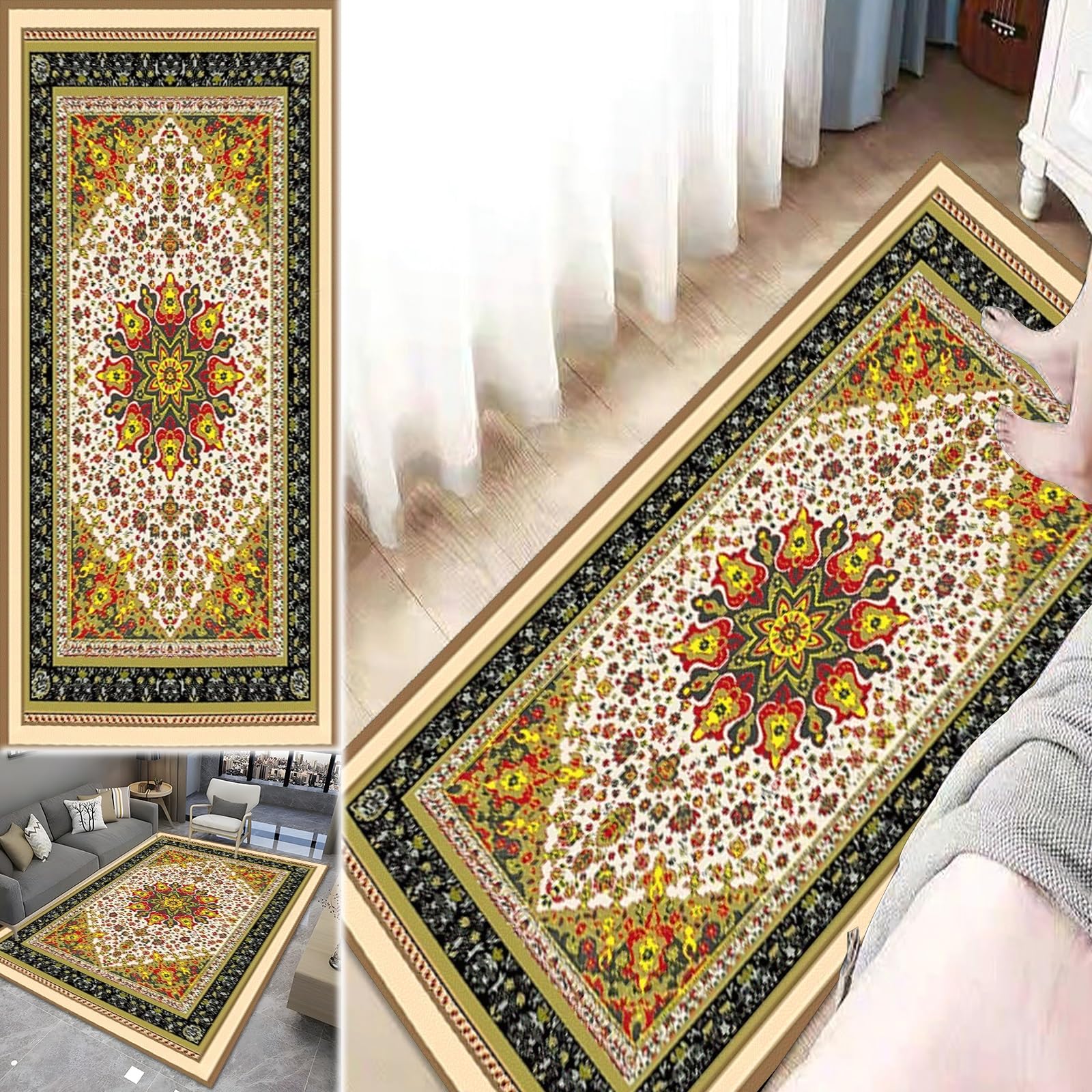 ラグ vintage rug,130 Amazon.com: Vintage Home Decor Rug 4.3x14 FT / 130x430 cm