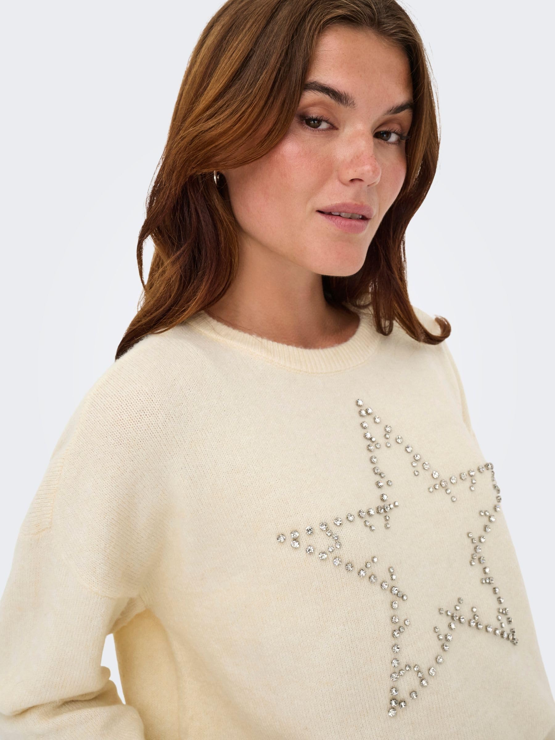 ONLY Onlrenata LS O-Neck Bling Knt Onlrenata LS O-Neck Bling Knt Mujer (Pack de 1)