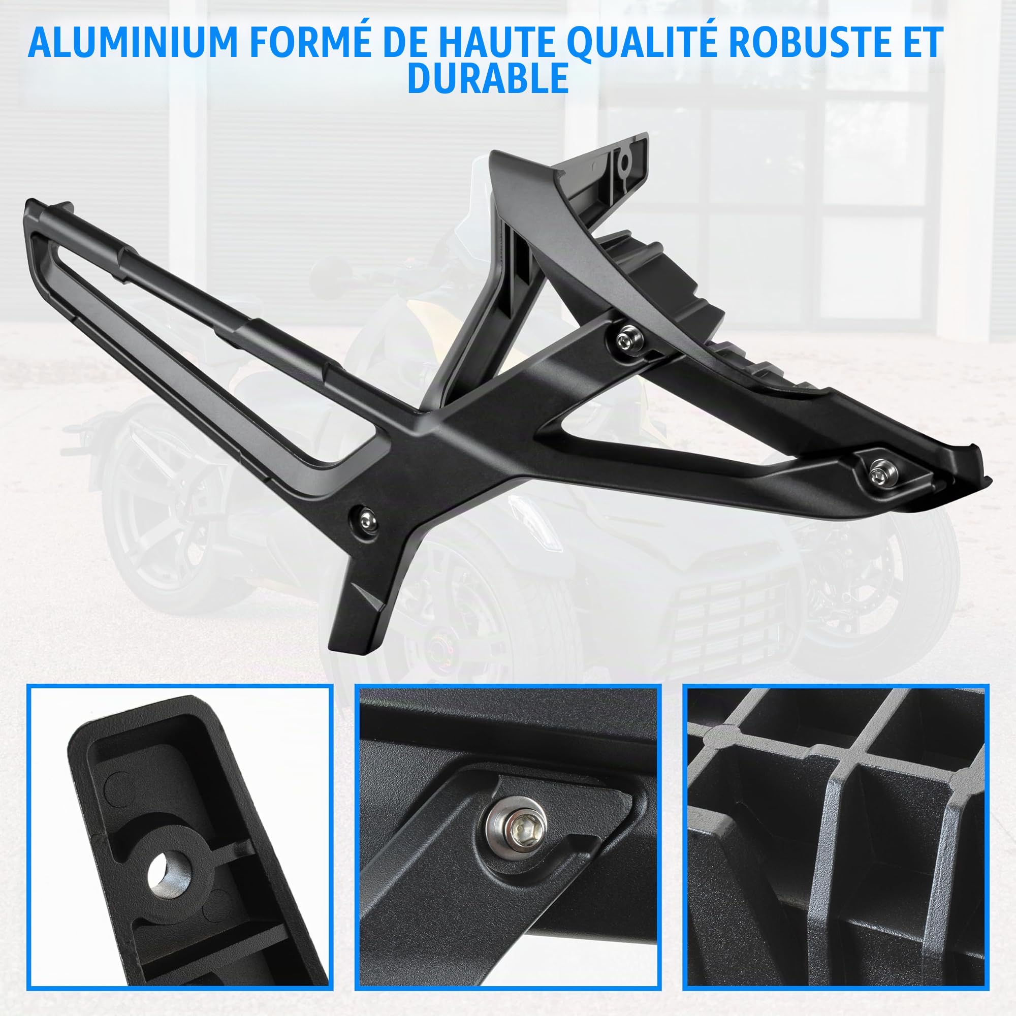 SAUTVS Porte-sacoches en Aluminium pour Can-Am Ryker, kit de Porte-Bagages Noir pour Tous Les modèles d'accessoires (remplace #219400856)