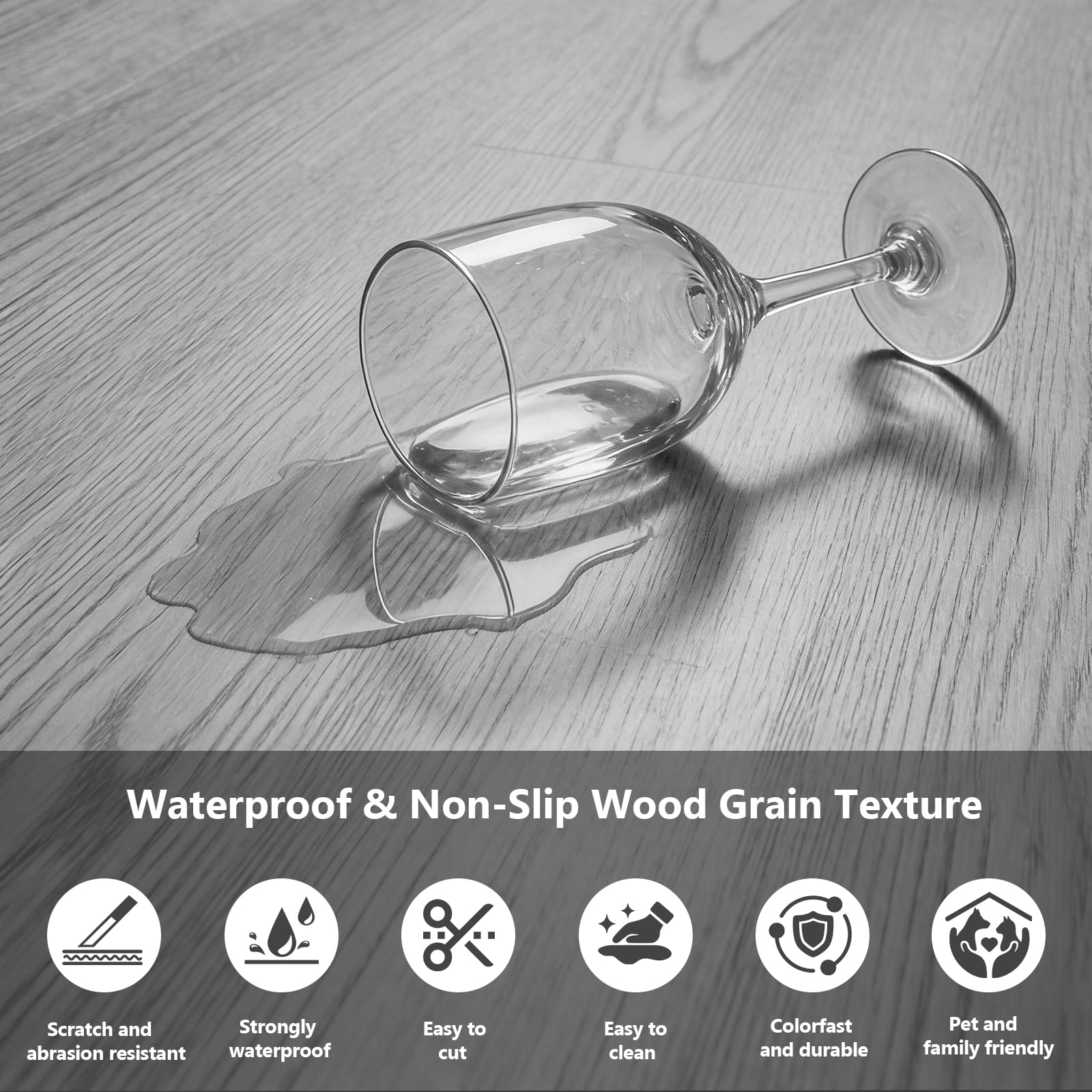 5.02m²/ Vinylboden Selbstklebend, 36 Stück PVC Bodenbelag Selbstklebend mit Holzoptik, Wasserfest Klebefliesen Boden für Küche Wohnzimmer Bodenbelag - 15,24 cm x 91,44 cm - Dicke 2 mm (Eiche Grau)