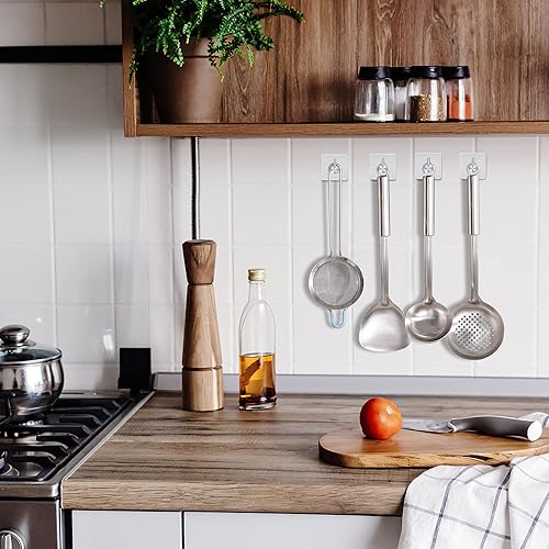 Miniatura 7 de Paquete de 4 ganchos adhesivos de pared de acero inoxidable, resistentes, impermeables, ganchos para toallas y batas