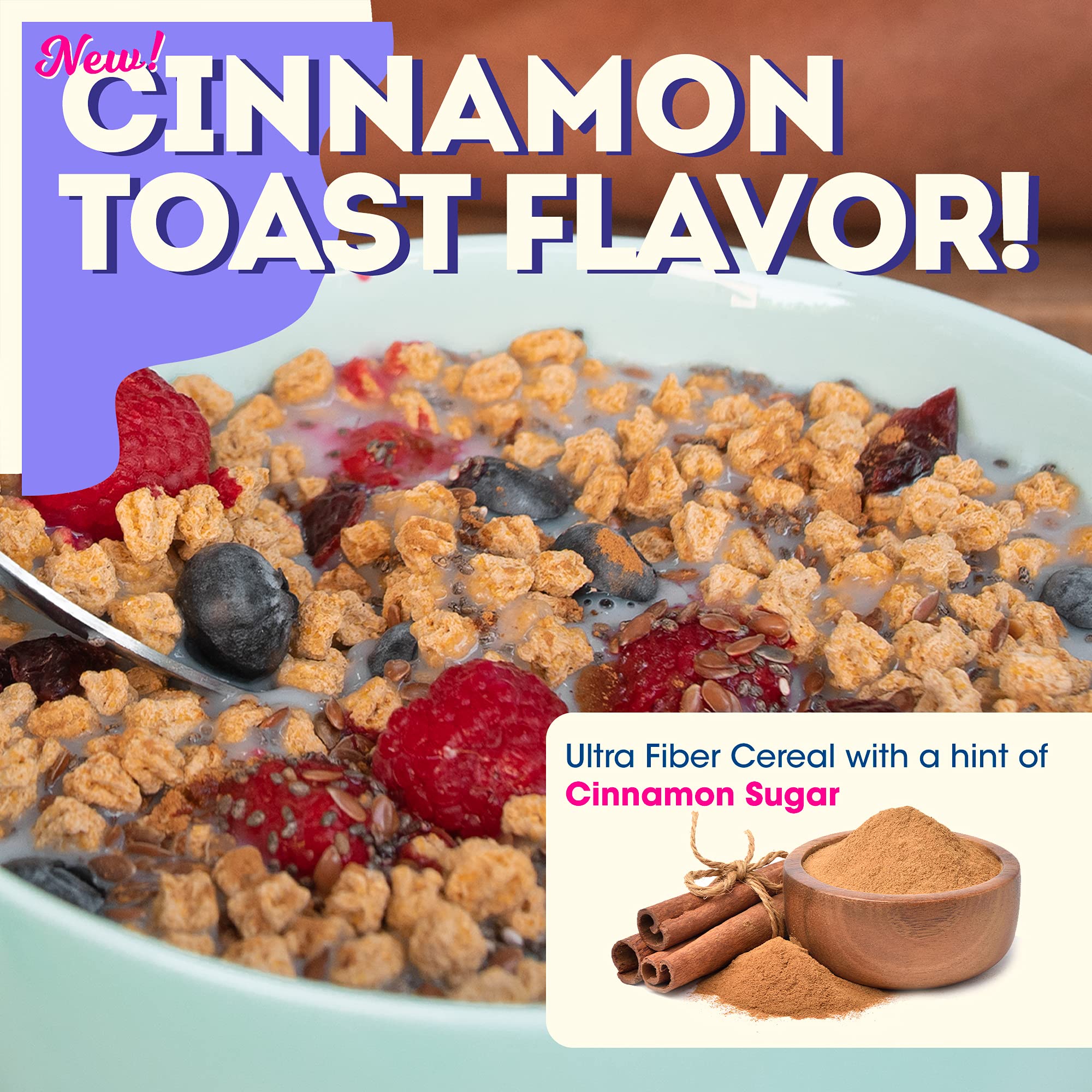 Low Carb Gluten Free High Fiber Cereal Cinnamon Toast Flavor Keto