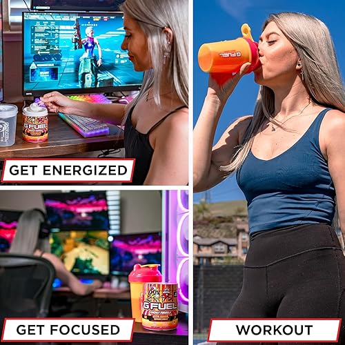 Vista 23 de GAMMA LABS G Fuel Blue Ice Energy Powder, sin azúcar, suplemento de enfoque de cafeína limpia, sabor a frambuesa azul, amino focal, mezcla