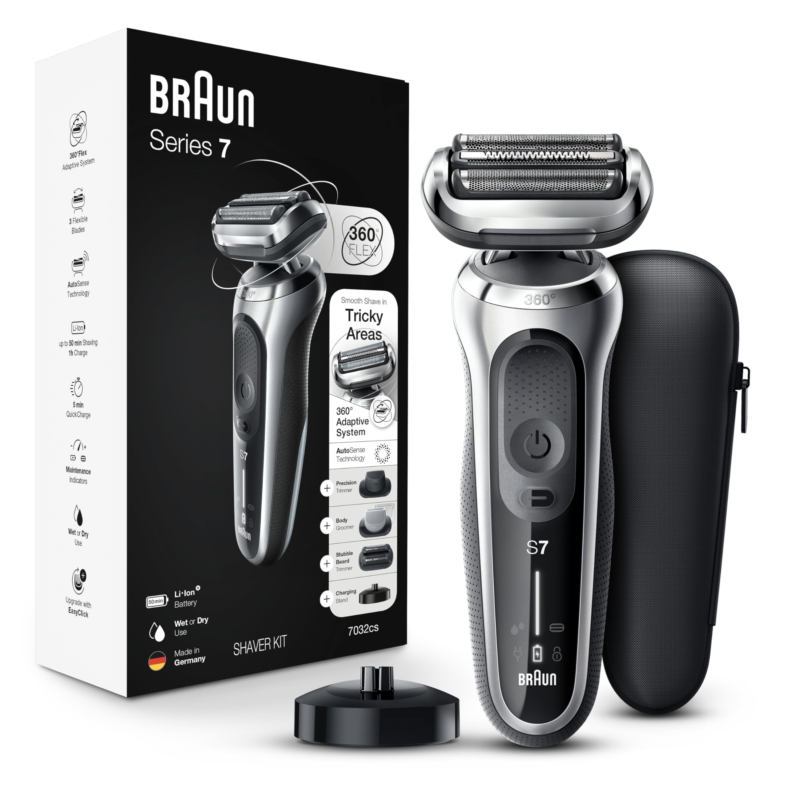 Amazon.com: Braun Series 7 7032cs Flex Electric Razor for Men, Wet