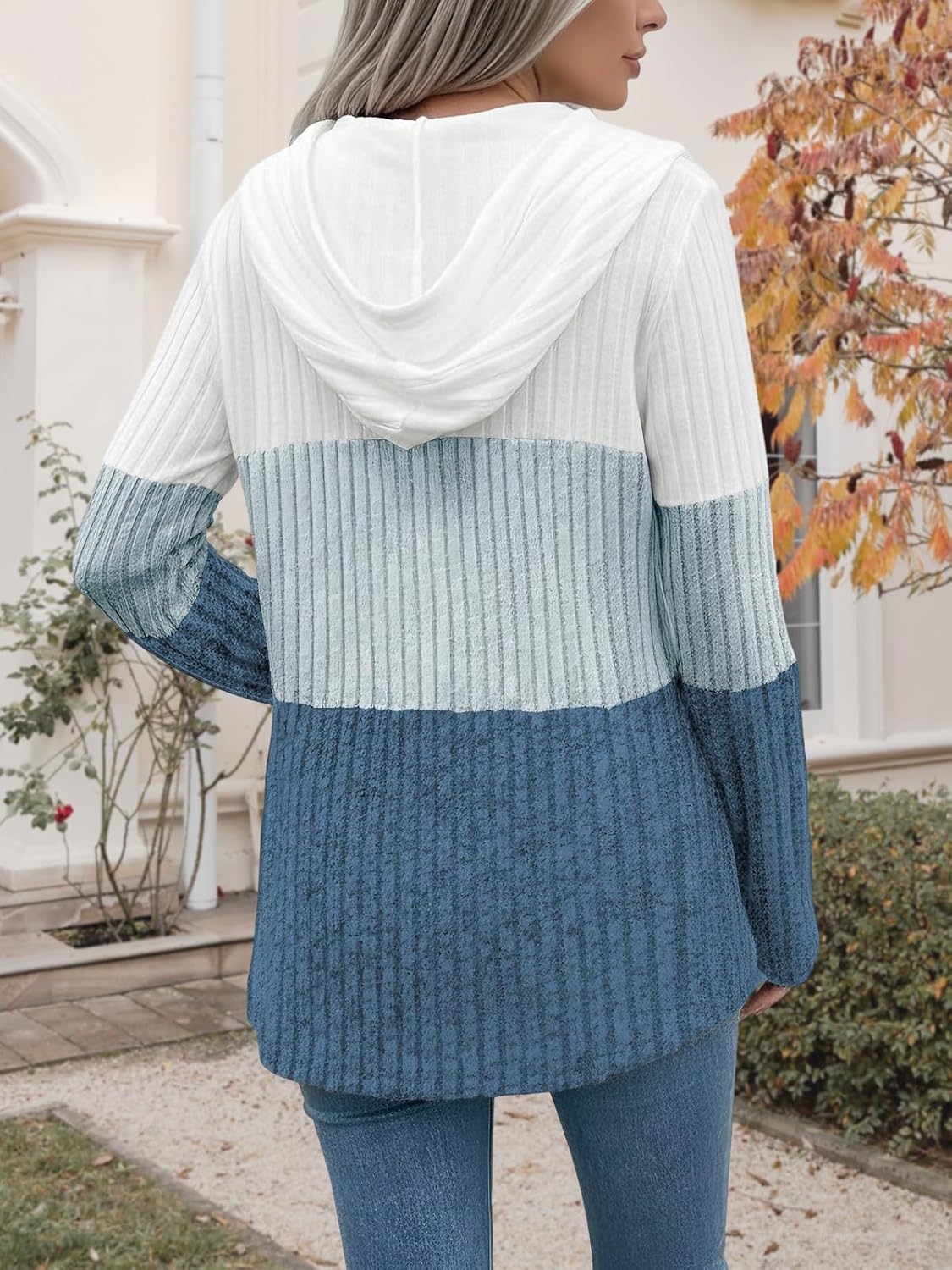 Womens Sweaters Fall Clothes Color Block Half Zip Womens Hoodies Elegant Sweatshirts Lightweight Tops Fashion Tunic - Image 3