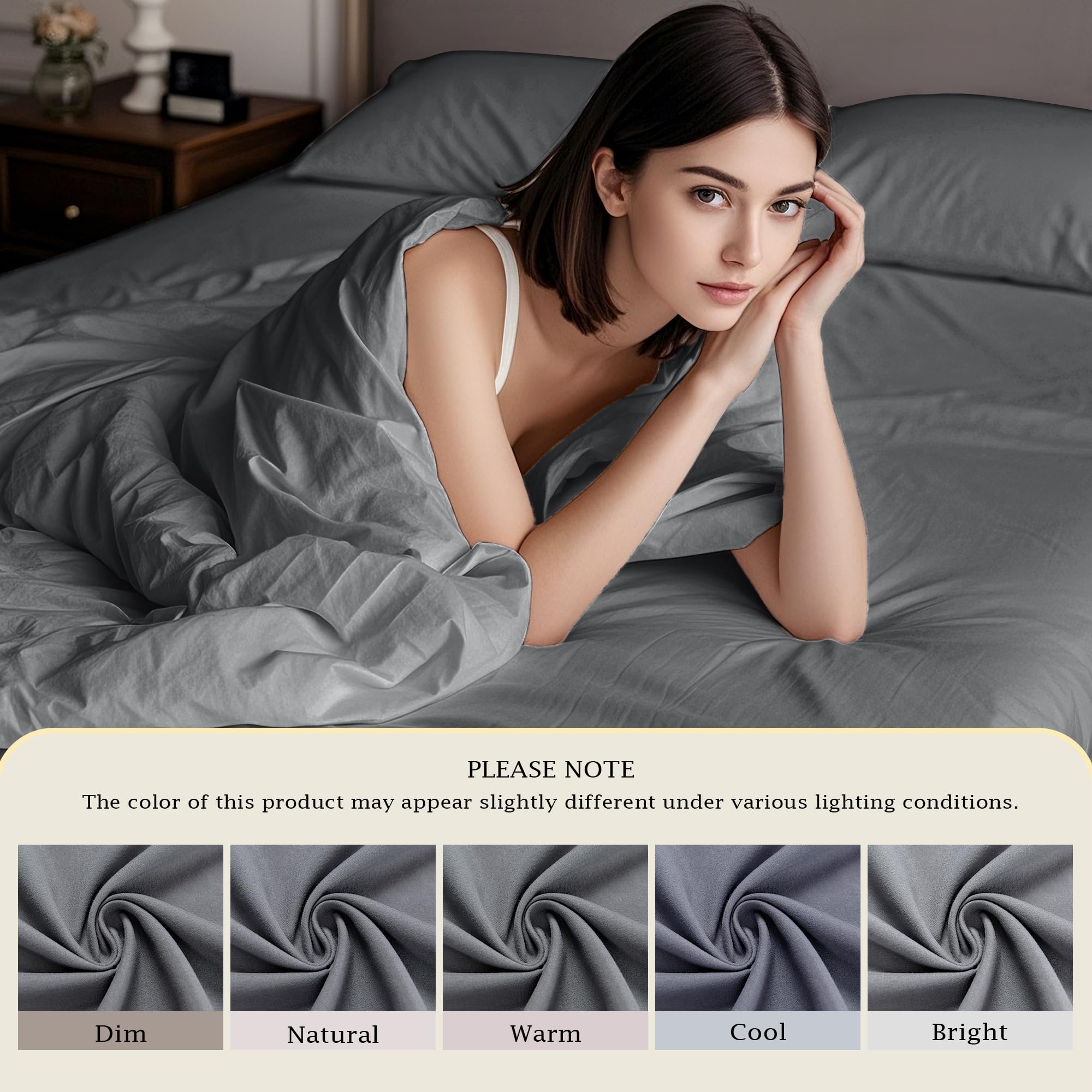 Sábana bajera tamaño Queen – Sábana bajera de calidad de hotel de alta calidad para cama Queen – Microfibra cepillada ultrasuave y transpirable – Elegante embalaje en caja negra (gris 6