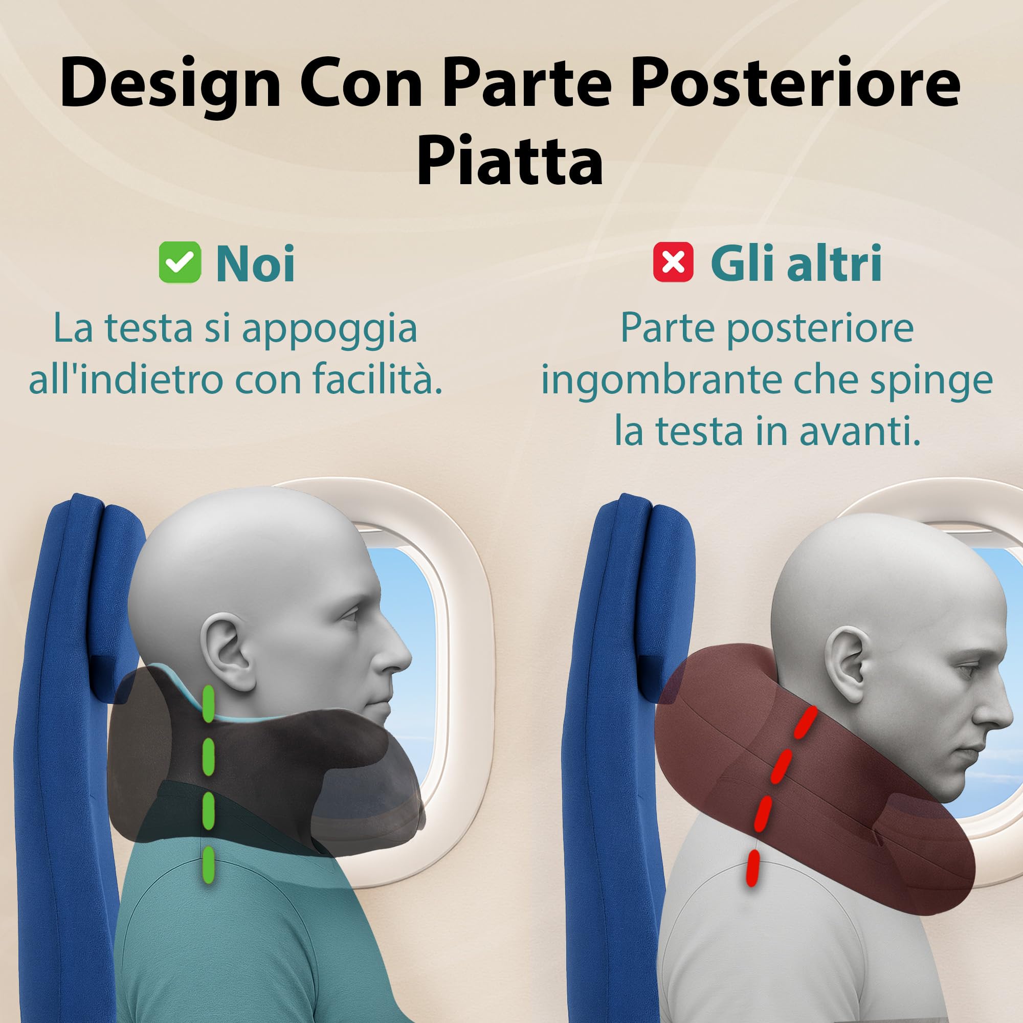 FLOWZOOM Comfy Cuscino da Viaggio per Aereo e Auto – Cuscino per il Collo Regolabile in Schiuma Memory con Supporto a 360°, Fodera Vellutata Lavabile e Sacchetto in Rete per il Trasporto – Nero