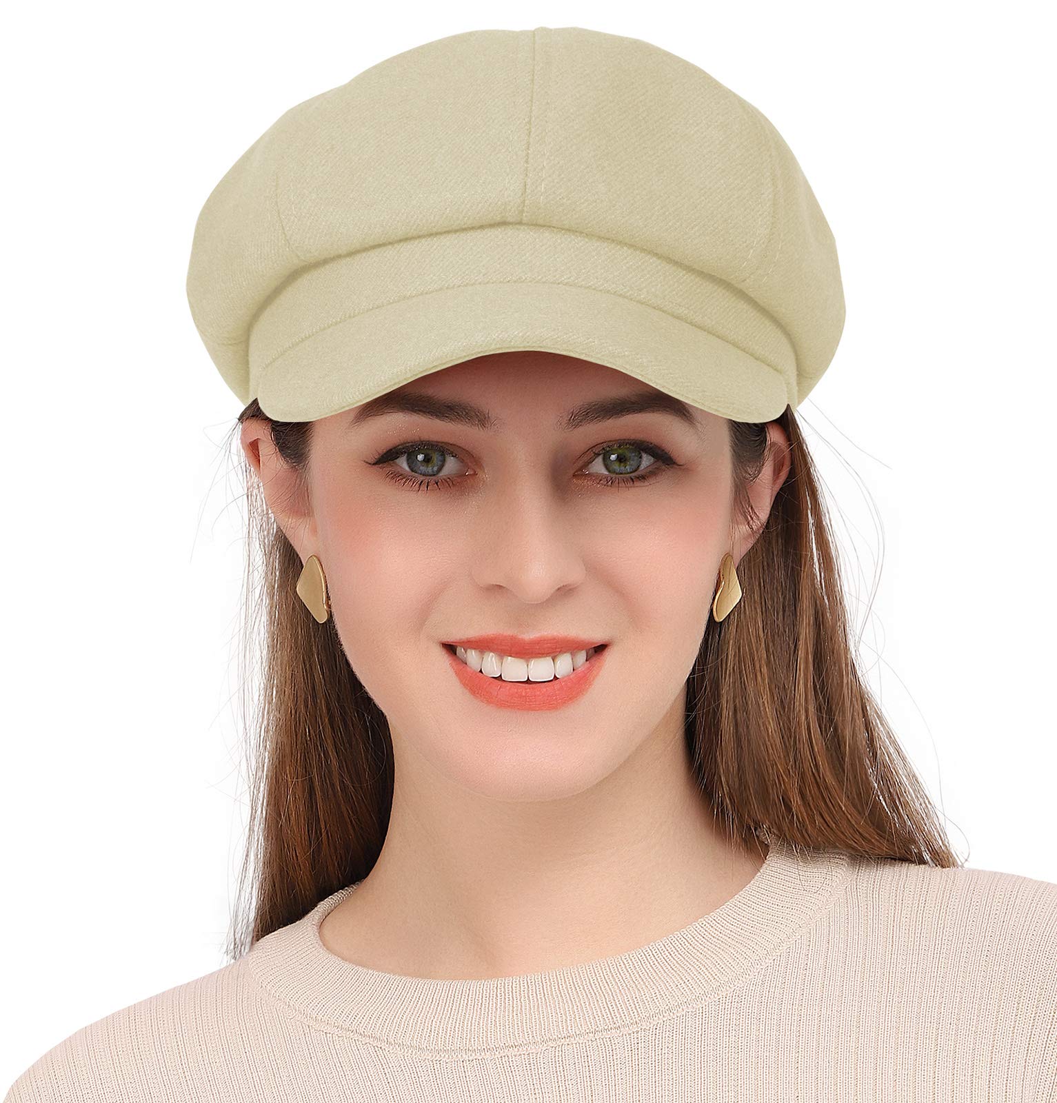 PanPacSight Women Beret Newsboy Hat Wool Gatsby Classic Flat Cabbie Visor Cap for Ladies