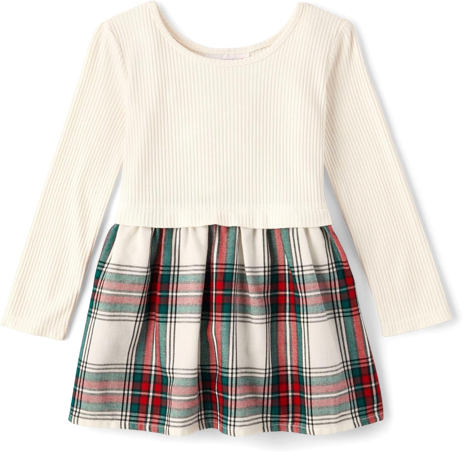 The Children's Place Baby Girls' Plaid Flannel Woven Tiered Dress