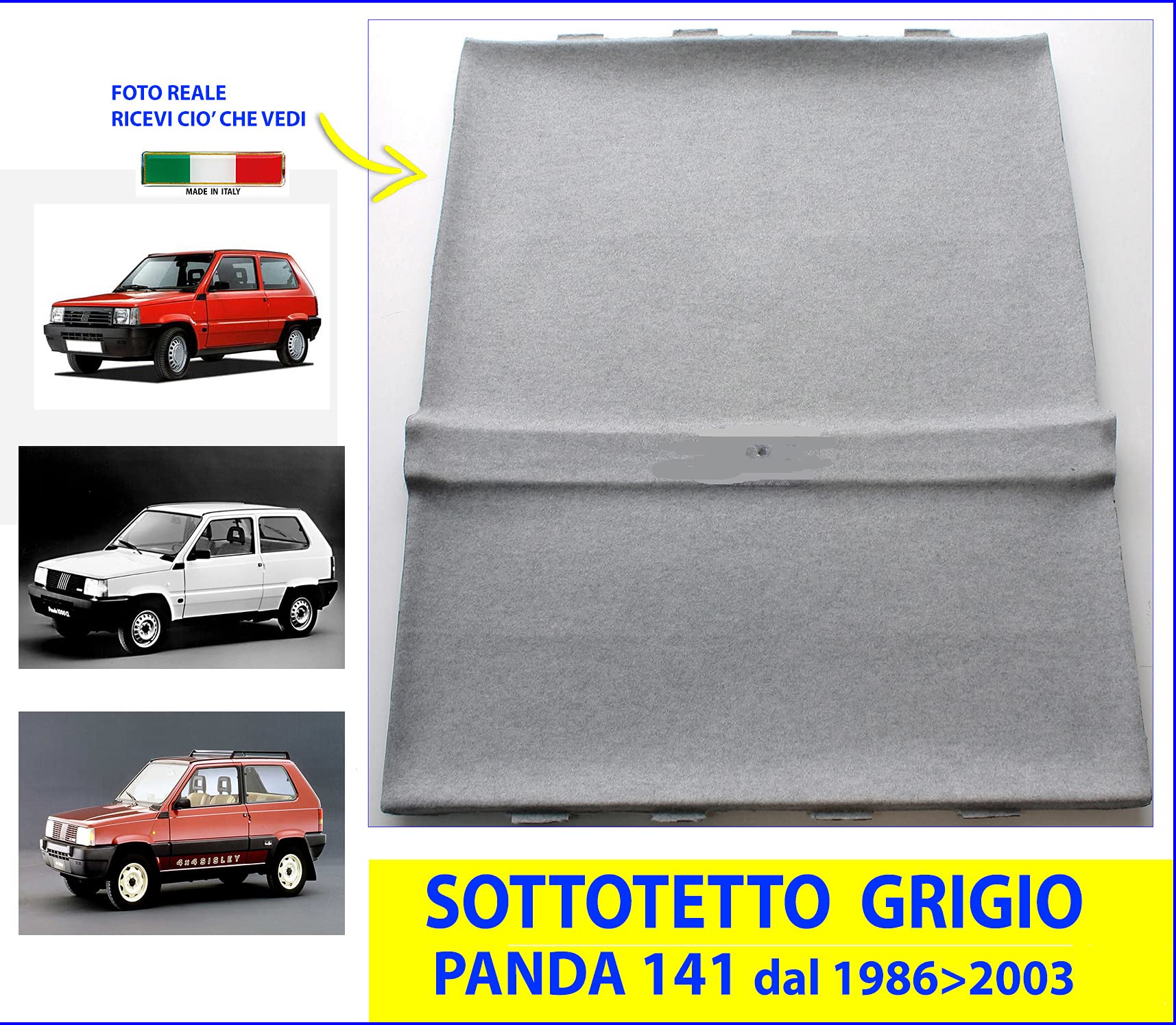Sottotetto Padiglione per Panda 4x4 750-1000 prodotte dal 1986 al 2003 Rivestimento Tetto Tessuto Padiglione 11022-7
