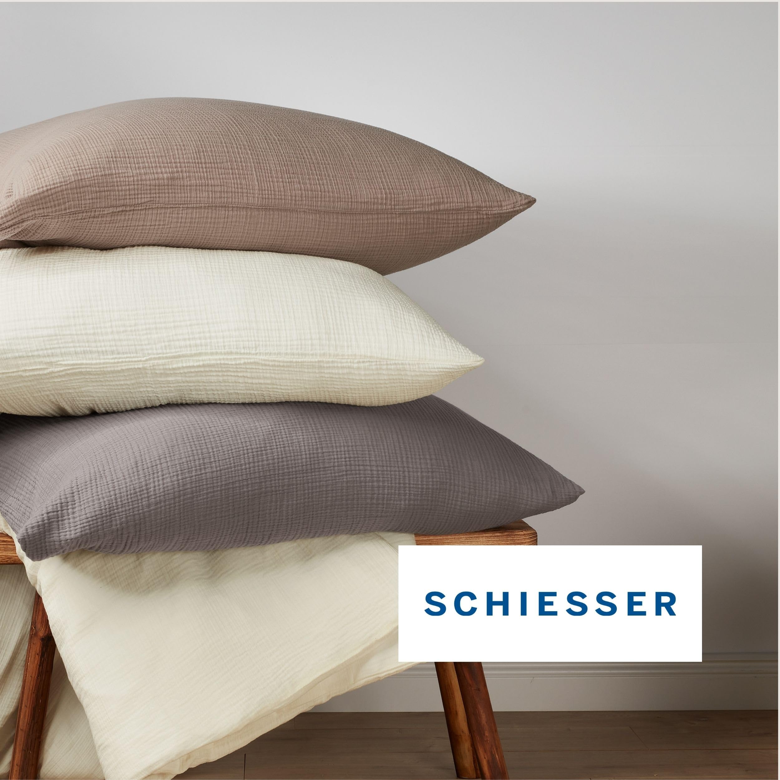 Schiesser Bettwäscheset Molly - Musselin - 2-teilig - 155 x 220 cm - Taupe