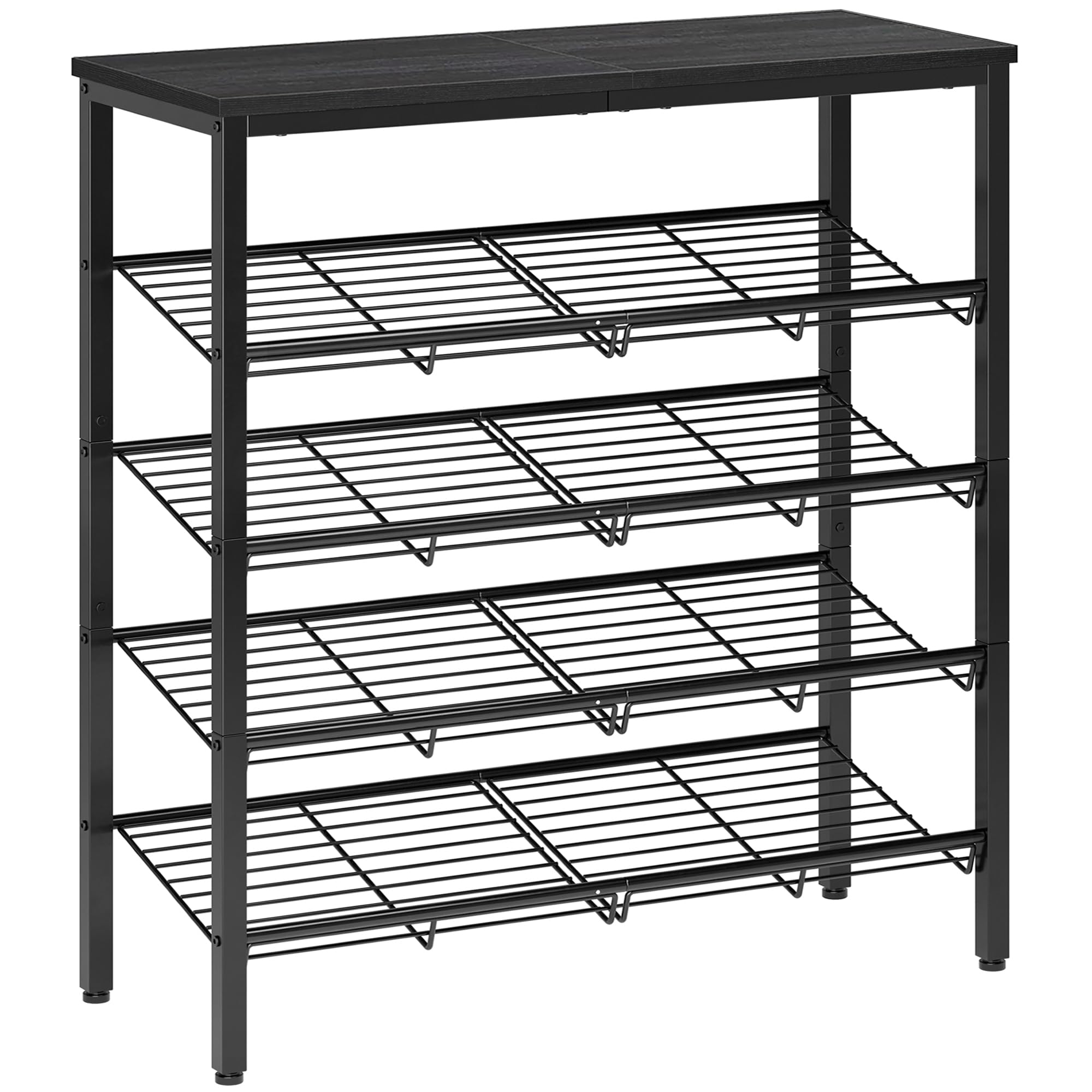 Photo 1 of (unknown missing) Nunsino Shoe Rack for Closet,5 Tier Shoe Organizer for Entryway,Shoe Shelf with Storage Shelves and Spacious Top,Max Holds 20 of Shoes,Black