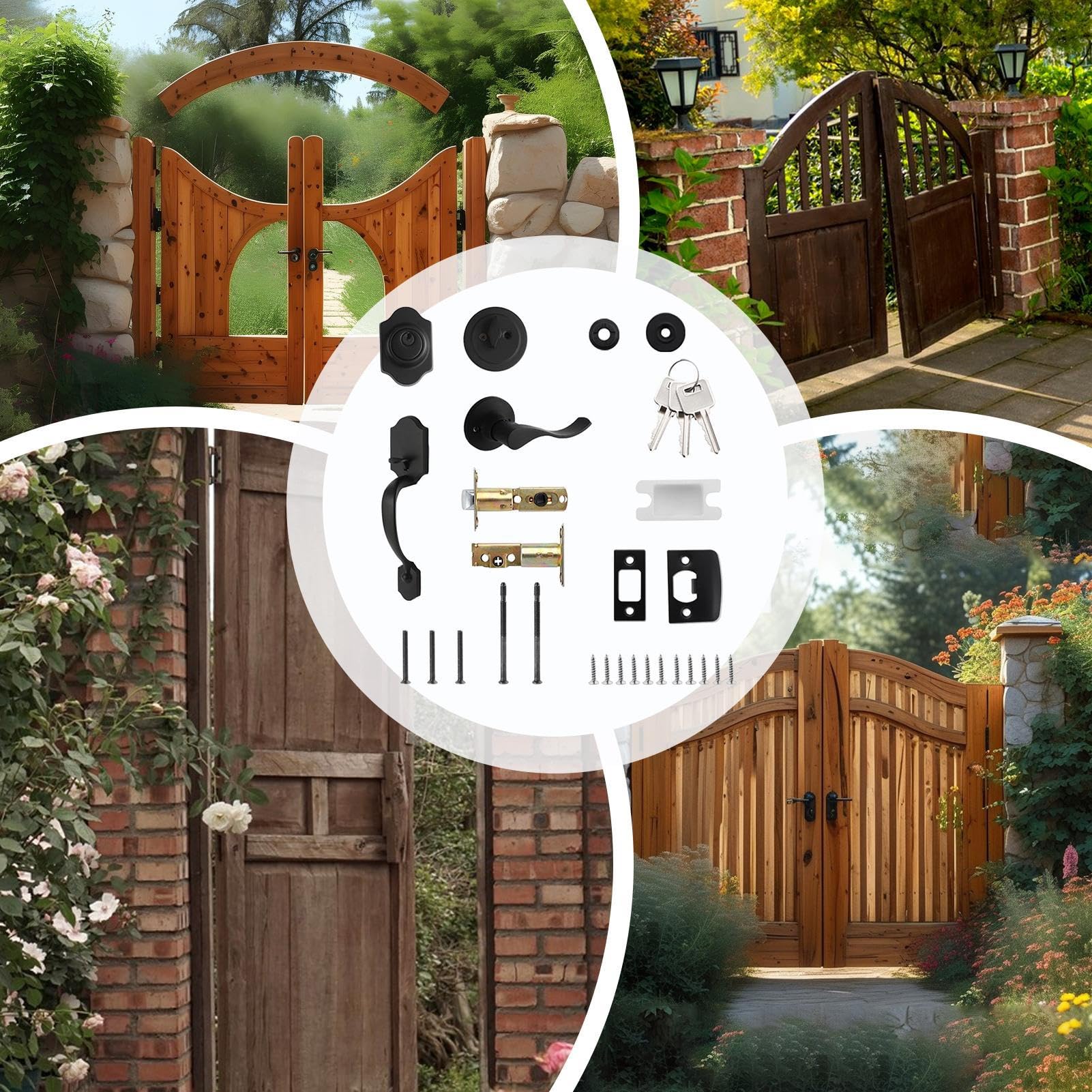 Juego de pomo y cerradura puerta principal suministro de herrajes de | Manija En Aluminio Aleado Con Cerradura Para Entrada Exterior Jardín Patio Balcón Traspatio