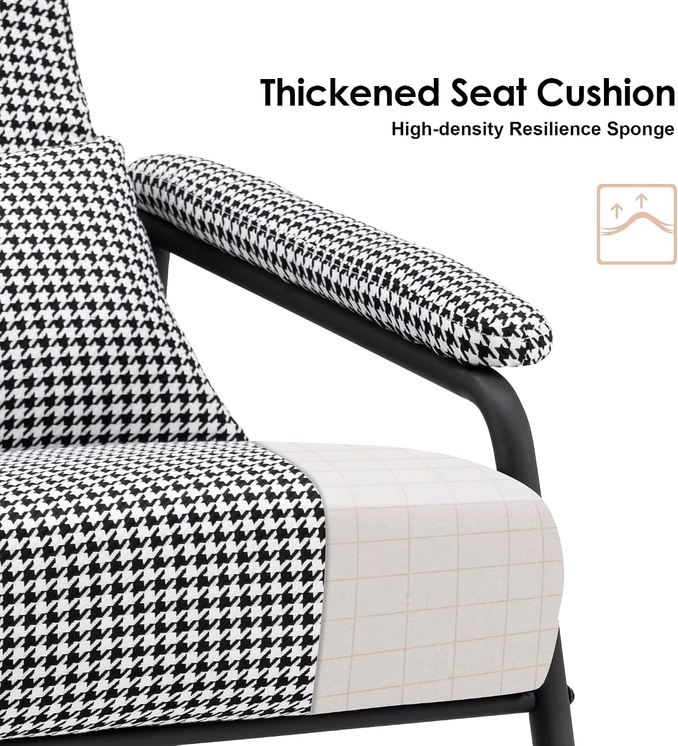 MCombo Modern Accent Chair with Ottoman, Soft Fabric Club Armchair, Upholstered Leisure Chair for Small Space, Living Room & Bedroom 4123 (2)