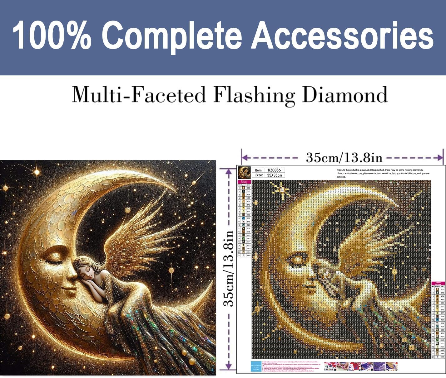 ijbnhd Diamond Art Kits for Adults Fairy Diamond Painting 14 X 14inch image 2
