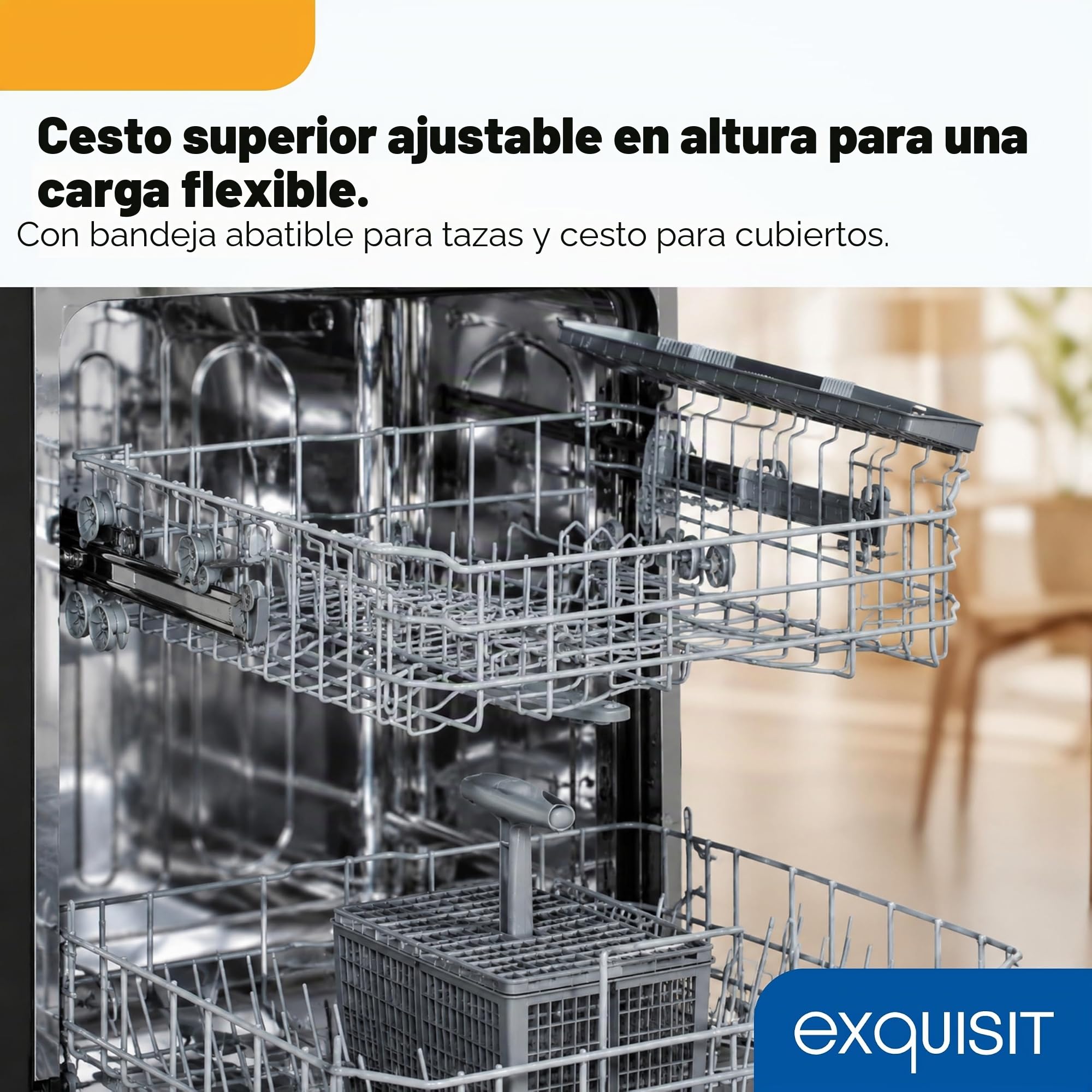 Lavavajillas 60 cm Exquisit GSP9114-450D Negro | Lavavajillas Libre Instalación 14 Servicios | 4 Programas de Lavado, Express 30 min, Aquastop, Inicio Diferido 1-24h, Funcionamiento Silencioso 49 dB | 4 programas, Express 30 min, inicio diferido 1-24 h, f