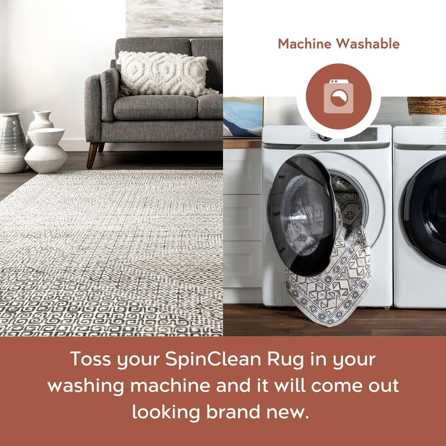 rug.rug 　no2 nuLOOM Verona 2 X 3 (ft) Gray Indoor Abstract Area Rug