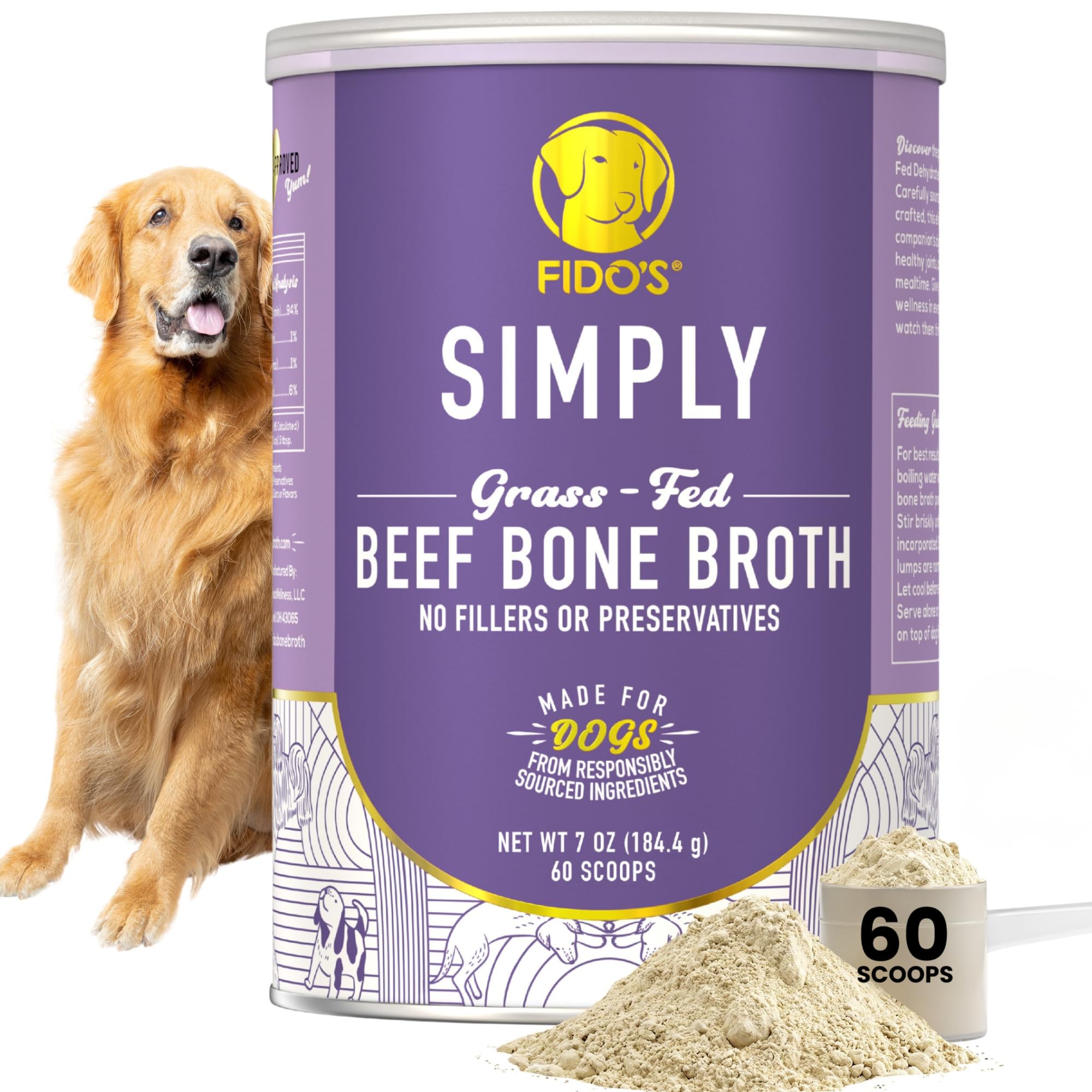 Fido's Grass-Fed Beef Bone Broth for Dogs