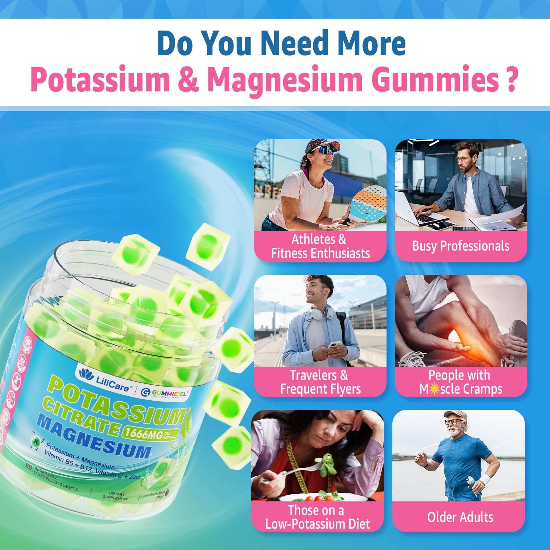 Potassium Citrate 1666mg Gummies Magnesium Zinc for Women Men, 60Ct — Amazon image 7