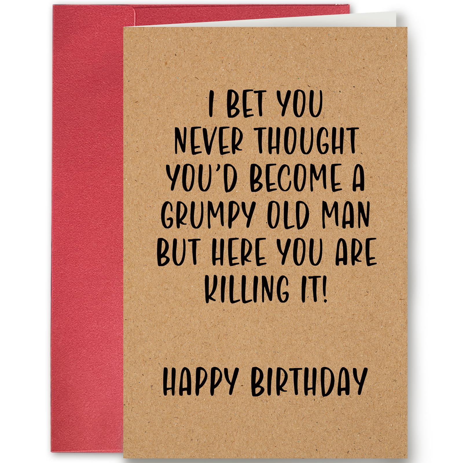 Tarjeta De Cumpleaños 80 Años Personalizada – Broma Divertida Para Abuelo, Esposo, Tío – Hecha A Mano, Con Sobre