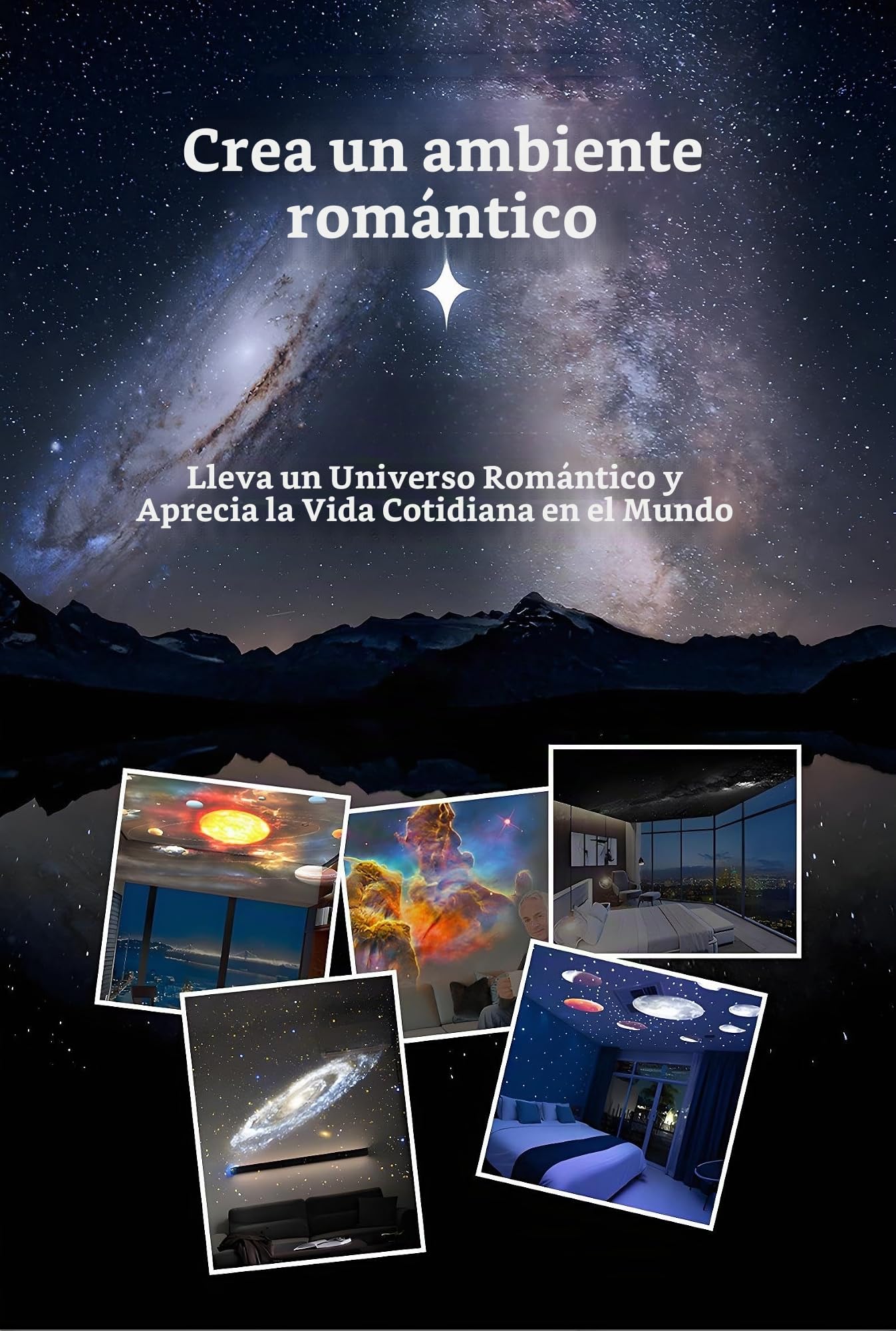 Proyector Estrellas Infantil Galaxia Nocturno HD Rotación Silenciosa 12.5m² Cielo Estrellado Cine Hogar Regalo