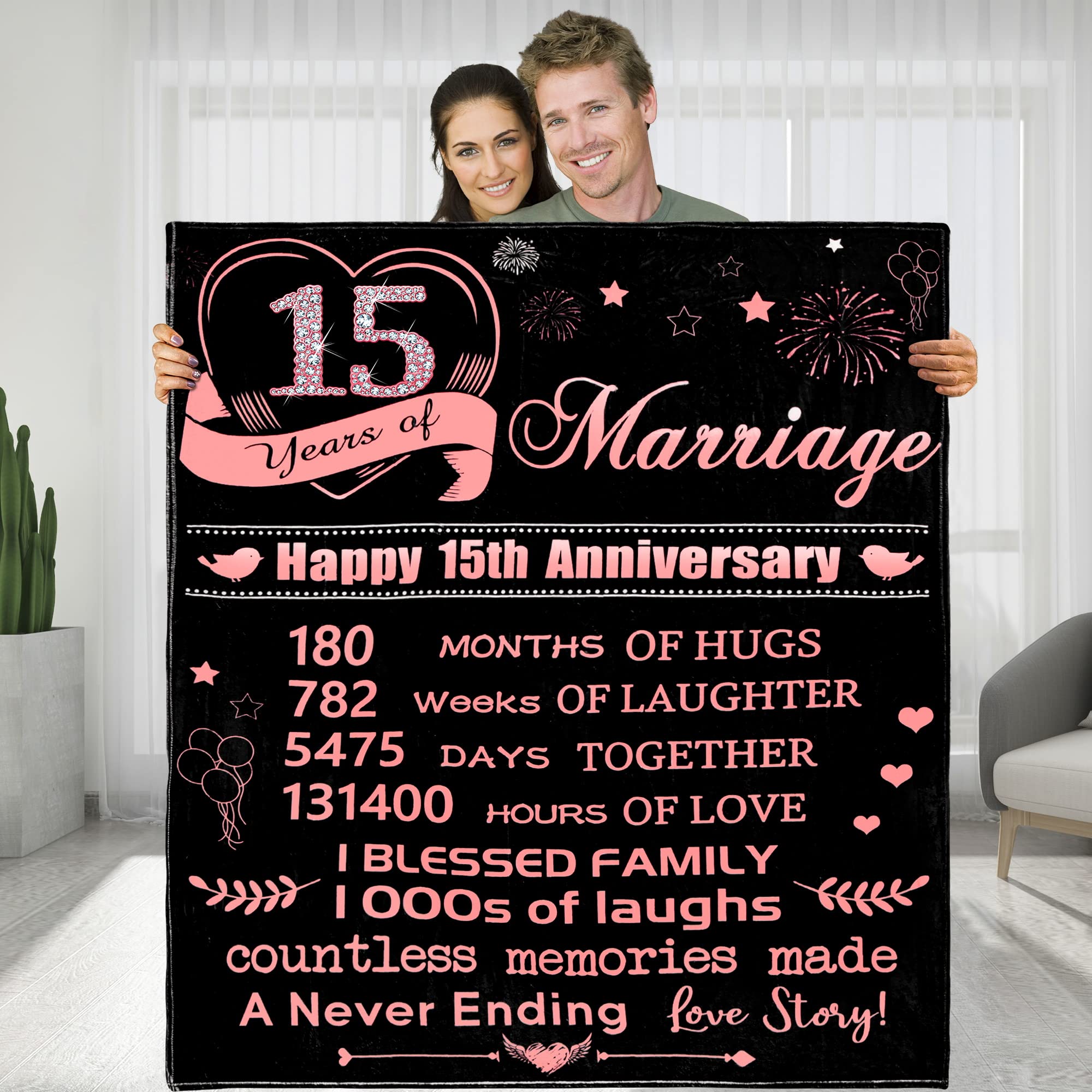 Keraoo 15 Years Of Marriage Anniversary Blankets Gifts For Women