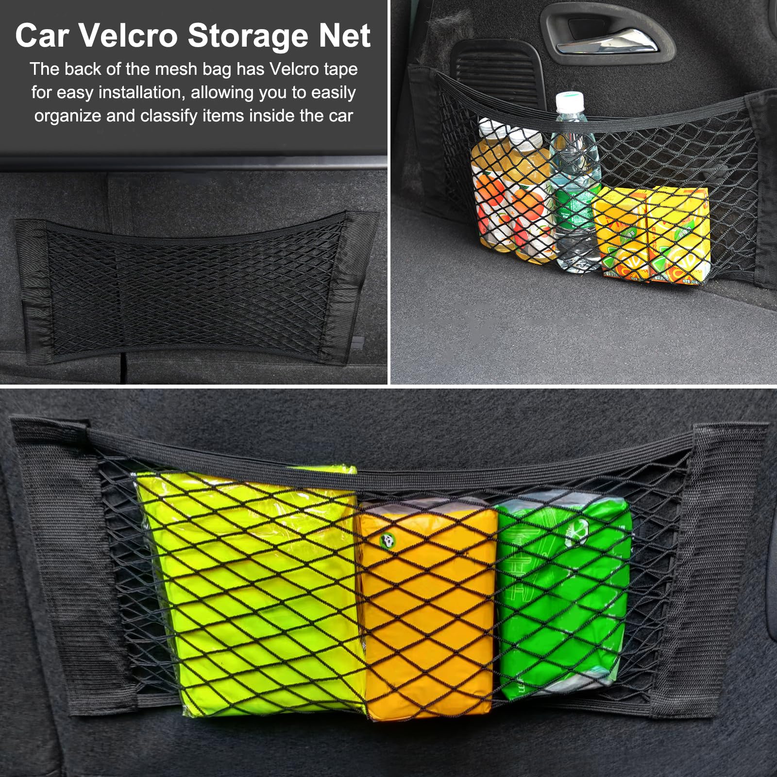 Rete Portaoggetti Auto Adesiva - 2 Pezzi 25x60cm, Per Baule E Sedili - Foto 8