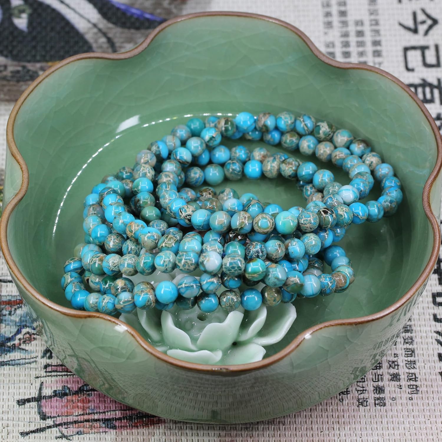 Keleny Gemstone 6mm Natural Round Beads Gemstones Crystal Stretch Bracelet 7 Inch Unisex - Image 4