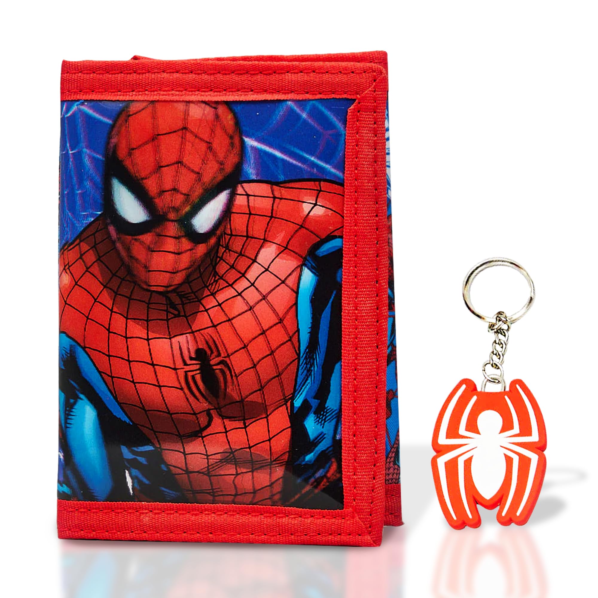 DookuSpiderman Kids Wallet - Spider Symbol Trifold Wallet with ID Pocket and Zipped Coin Purse - Official Merchandise (Action)