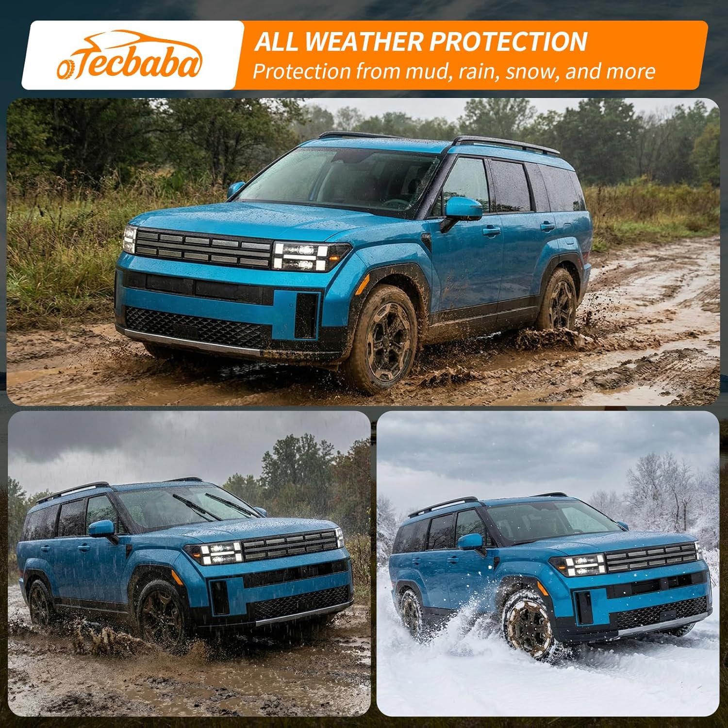 Door Sill Protector Compatible with 2024-2026 Hyundai Santa Fe Inner Door Sill Guards Plates TPE Protection Waterproof All Weather 4PCS 2025 Santa Fe Accessories