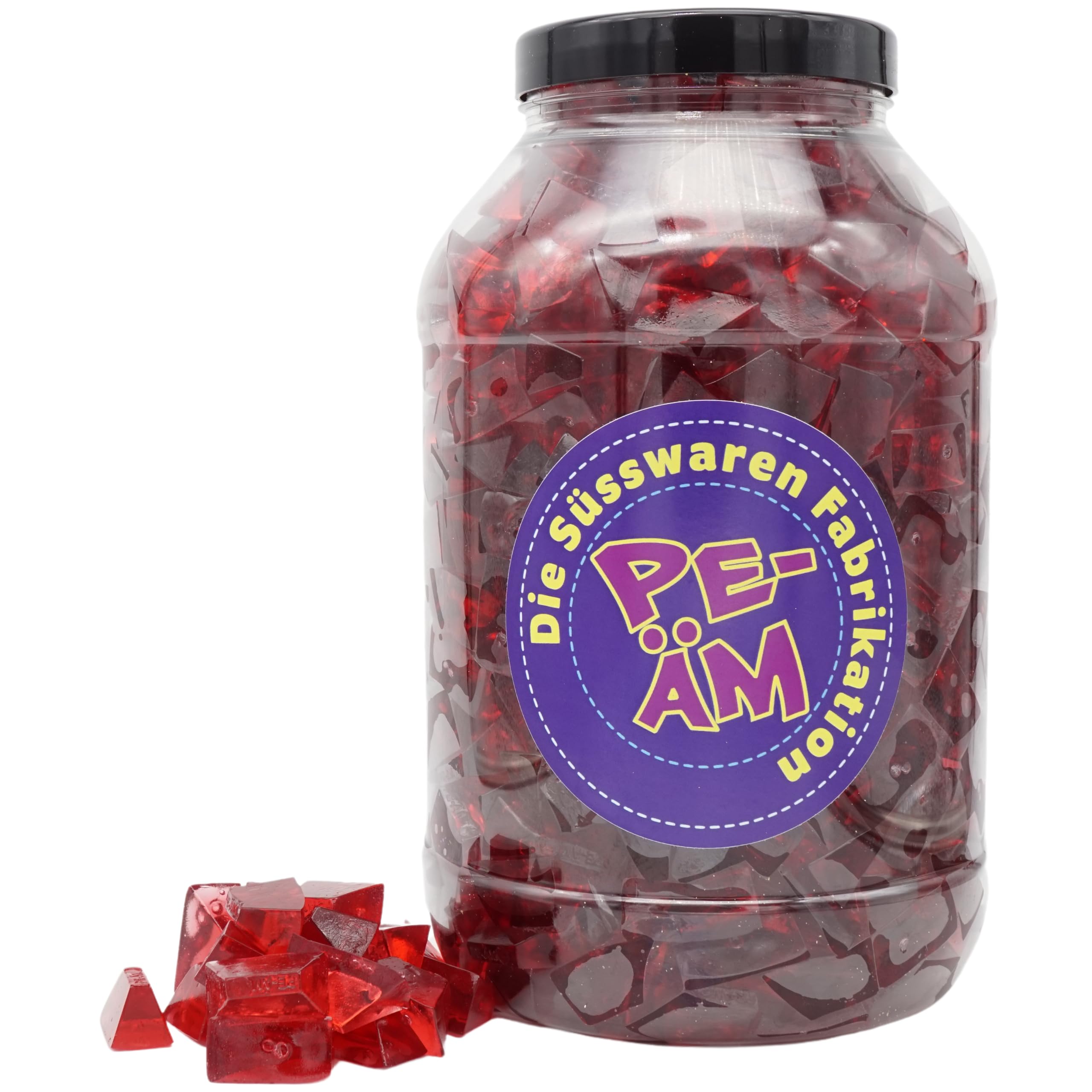 PE ÄM | Zuckerfreie Fruchtgummi Erdbeer M'Ecks |3kg Mega Pot | XXL Pack für Party, Candybar & als Geschenk | Süß & Saftig | Premiumfruchtgummi