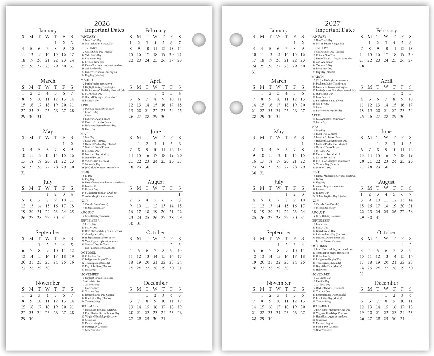 AT-A-GLANCE 2026 Desk Calendar Refill, Daily, 3-1/2" x 6", Standard, Loose-Leaf, Photographic (E4175026)
