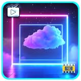 ネオンクラウドトンネル – ファイアTVスクリーンセーバーで、色鮮やかな夜空を漂う輝く光の造形