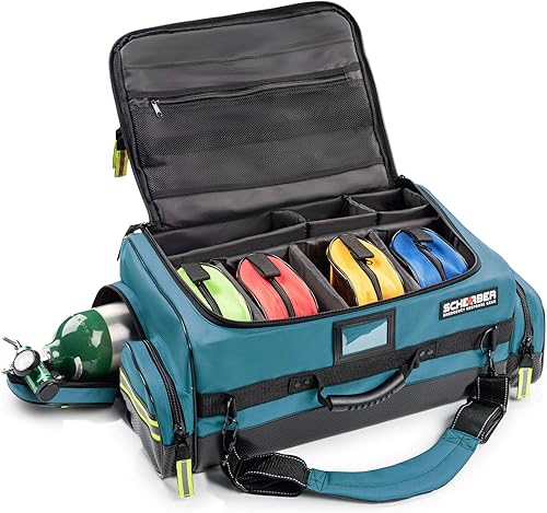 Miniatura 2 de Scherber Kit profesional de trauma EMTEMS, aprobado por HSAFSA, con más de 10 compartimentos, bolsillos con cremallera, divisores, acceso al oxígeno