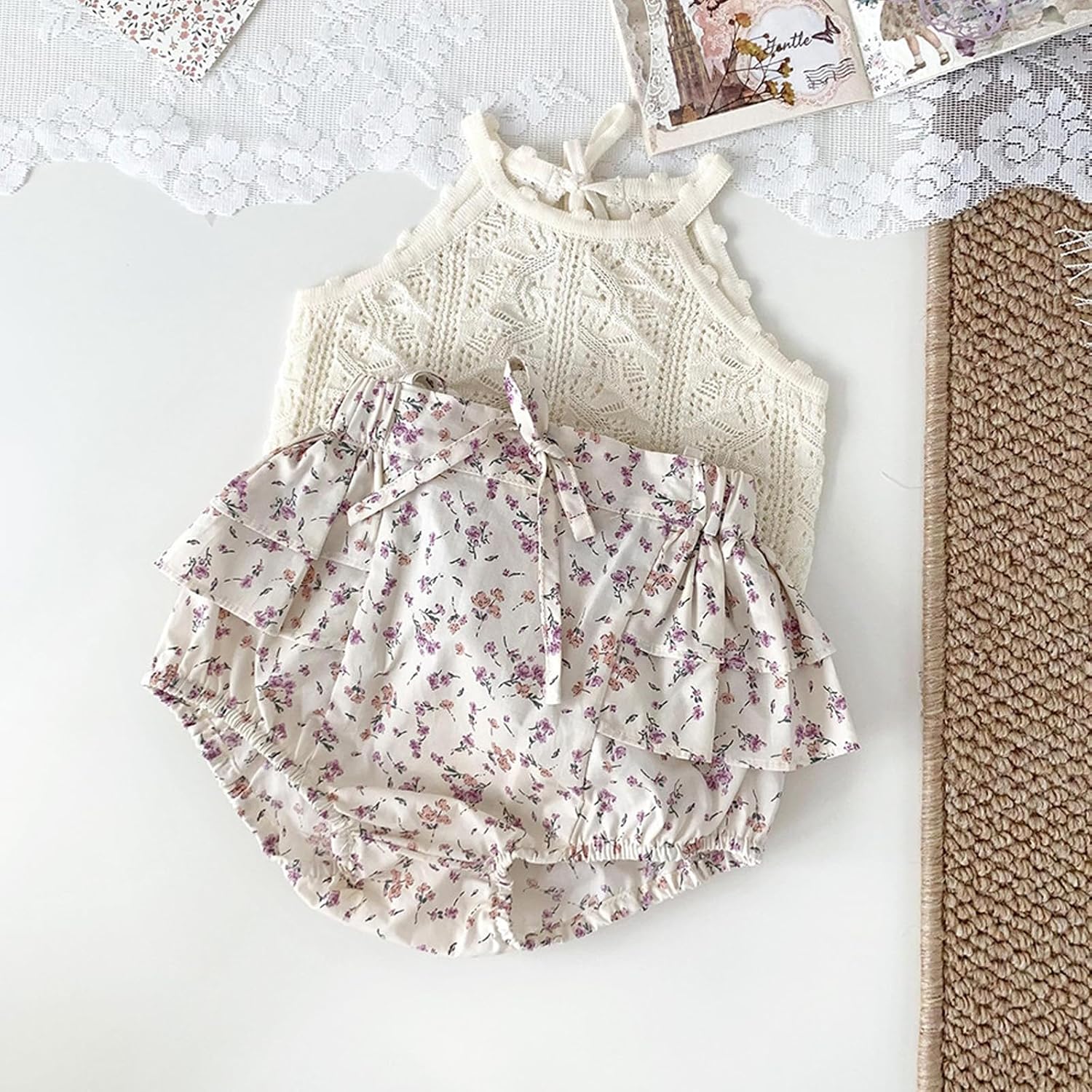 HOOLCHEAN Baby Toddler Girls Summer Thin Knitted Camisole Short Top